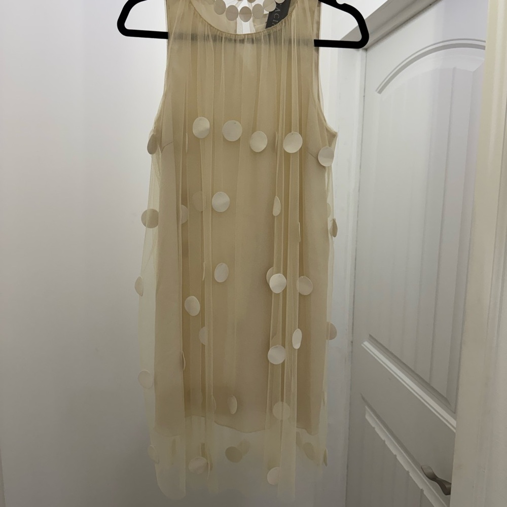 Gracia Cream Halter Sheath Mini Dress Girl